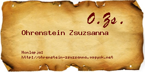 Ohrenstein Zsuzsanna névjegykártya